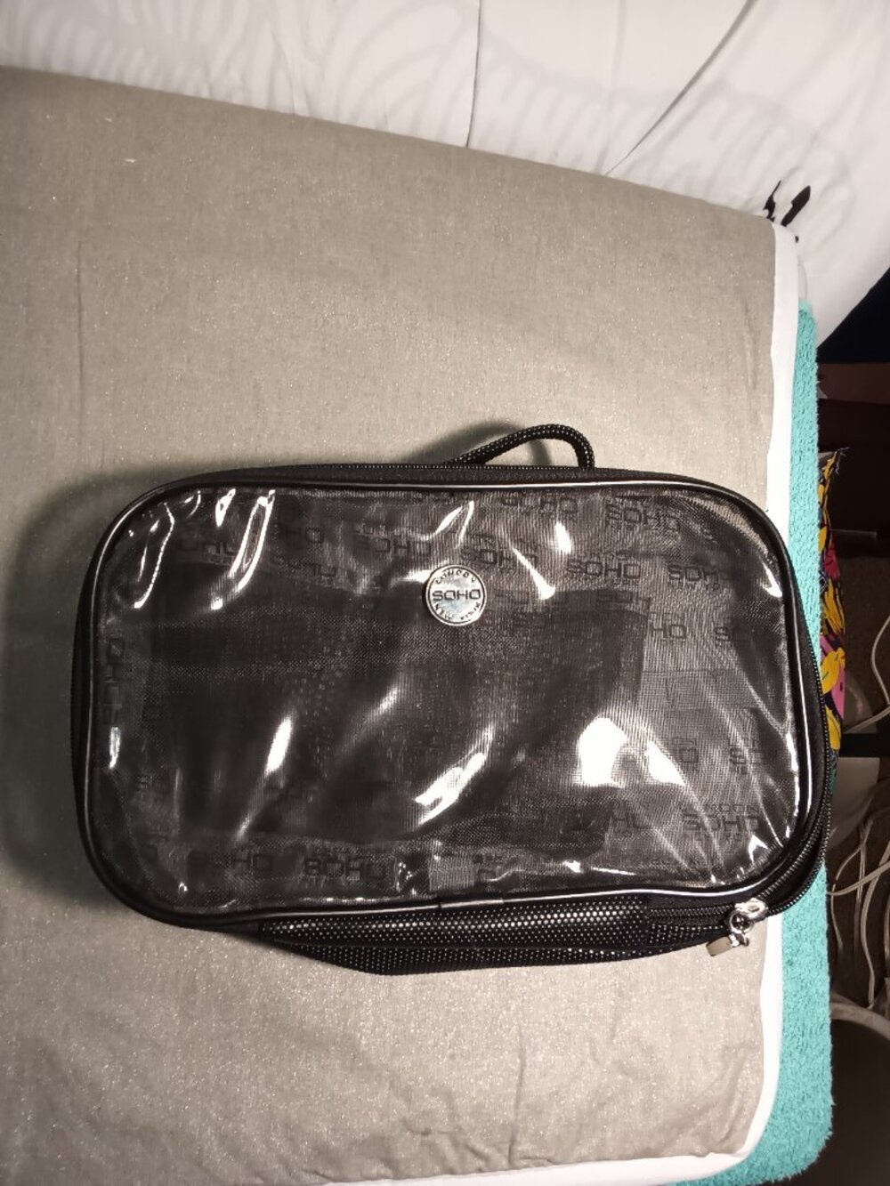 Soho Black Clear-Front Makeup Bag